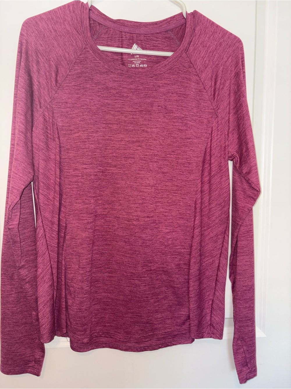 RBX Pink Heather Long Sleeve Crew Neck Top